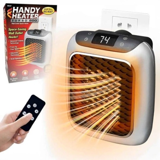 Mini Chauffage Mural Électrique Turbo 800W + Télécommande