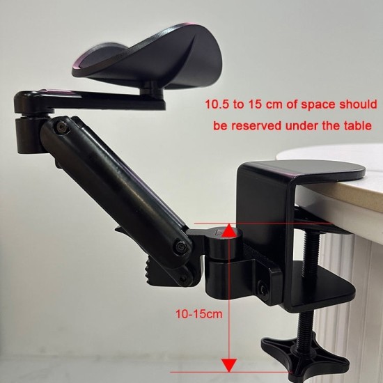 Pince de bureau en aluminium Support coudé pour bras Repose-bras réglable