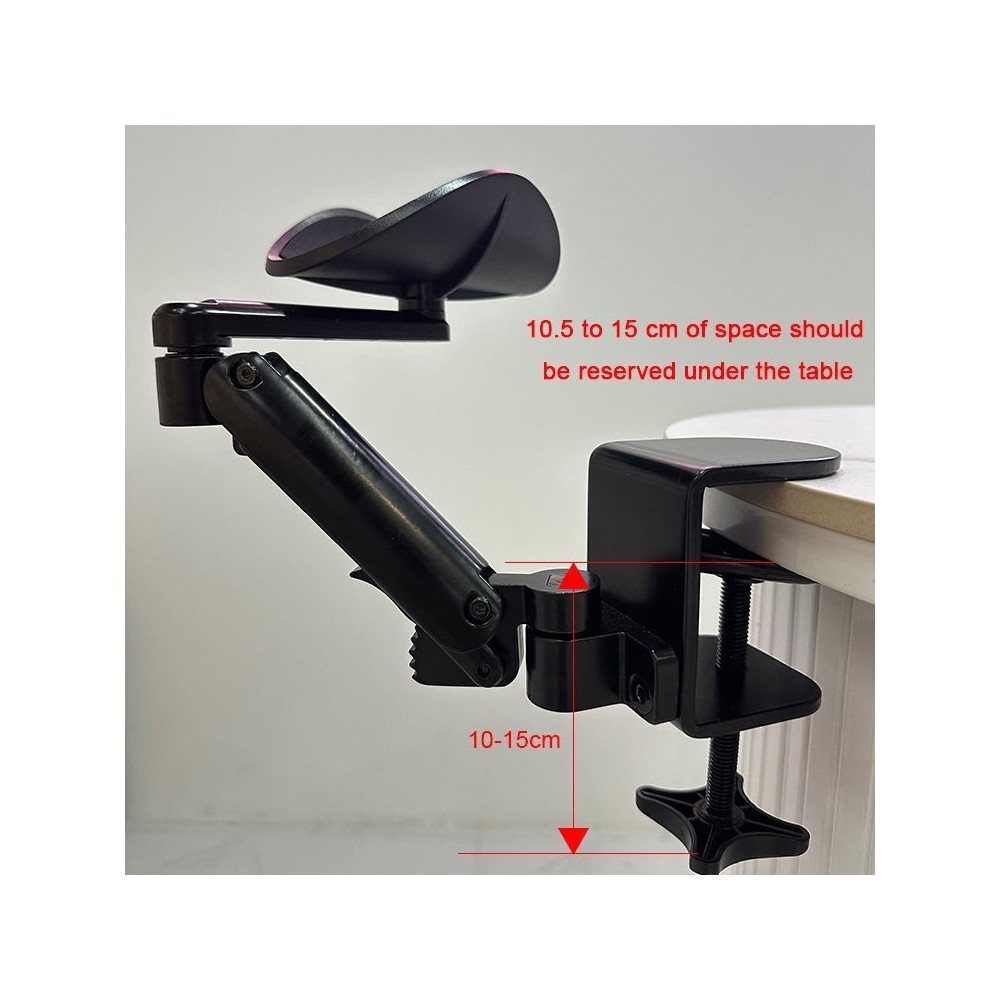 Pince de bureau en aluminium Support coudé pour bras Repose-bras réglable