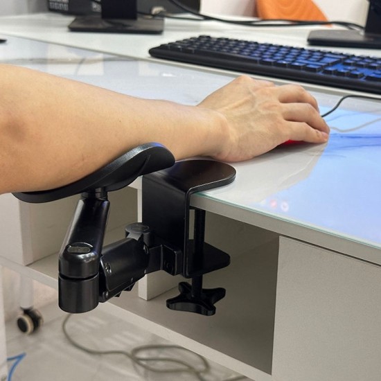 Pince de bureau en aluminium Support coudé pour bras Repose-bras réglable