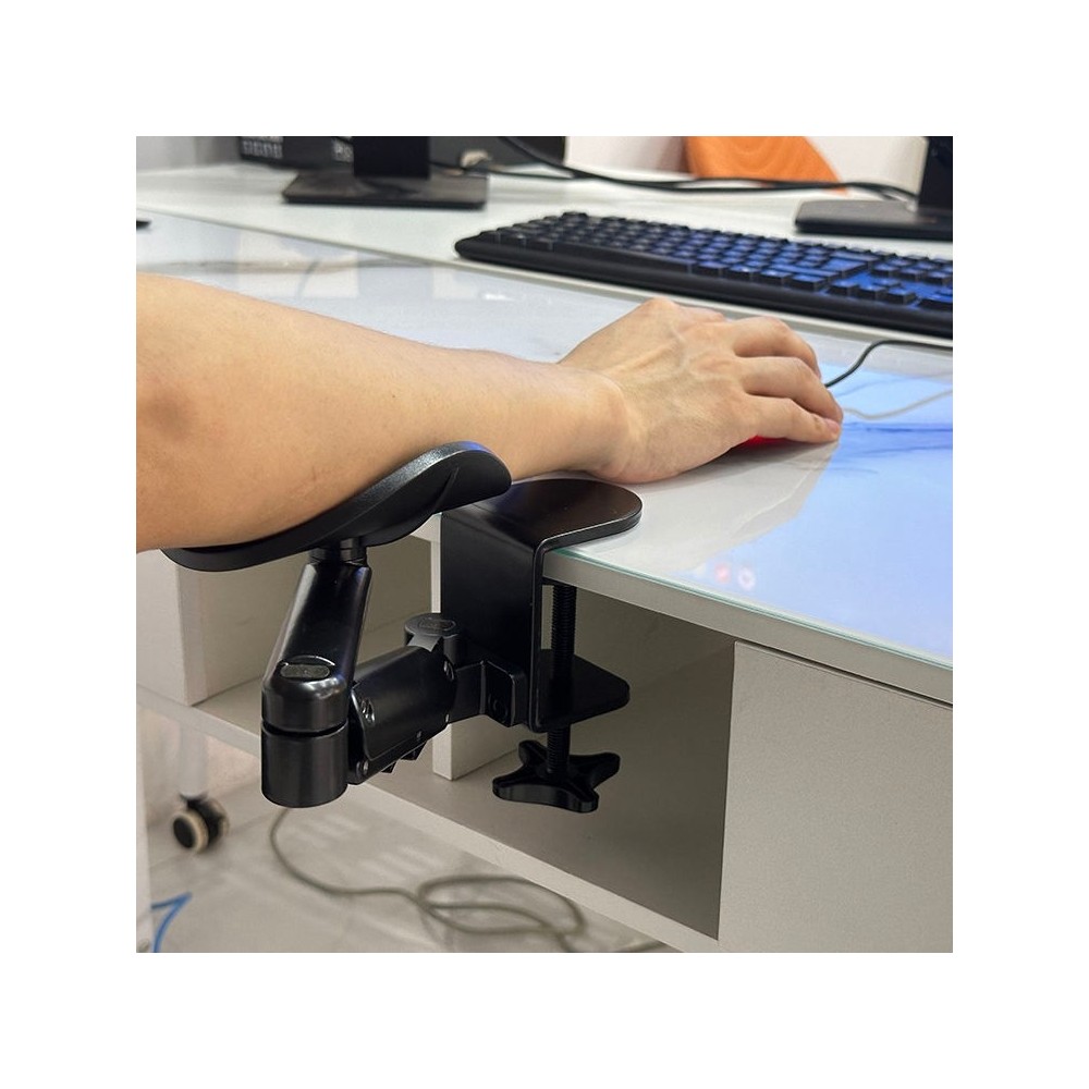 Pince de bureau en aluminium Support coudé pour bras Repose-bras réglable