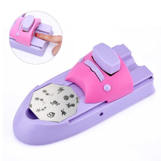 Machine manuelle d'impression d'ongles avec 6 plaques.le tirage de couleurs et le vernis à ongles.