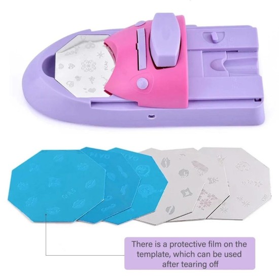 Machine manuelle d'impression d'ongles avec 6 plaques.le tirage de couleurs et le vernis à ongles.