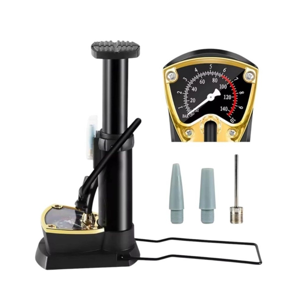 Mini Pompes portable à Pied avec Manomètre gonfleur à pied