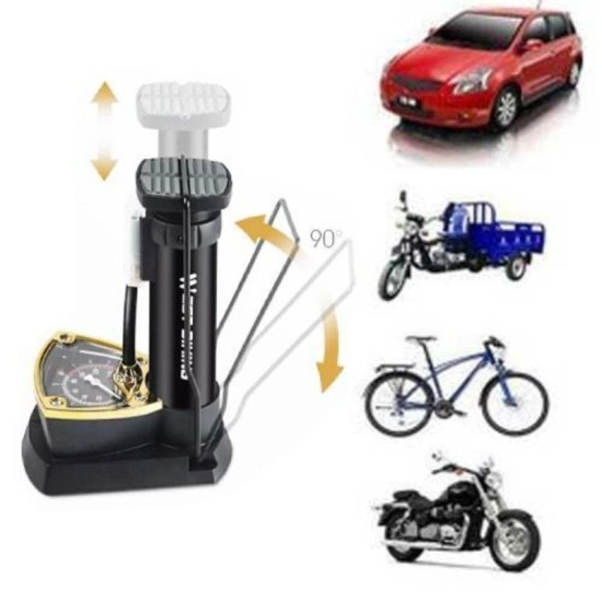 Mini Pompes portable à Pied avec Manomètre gonfleur à pied