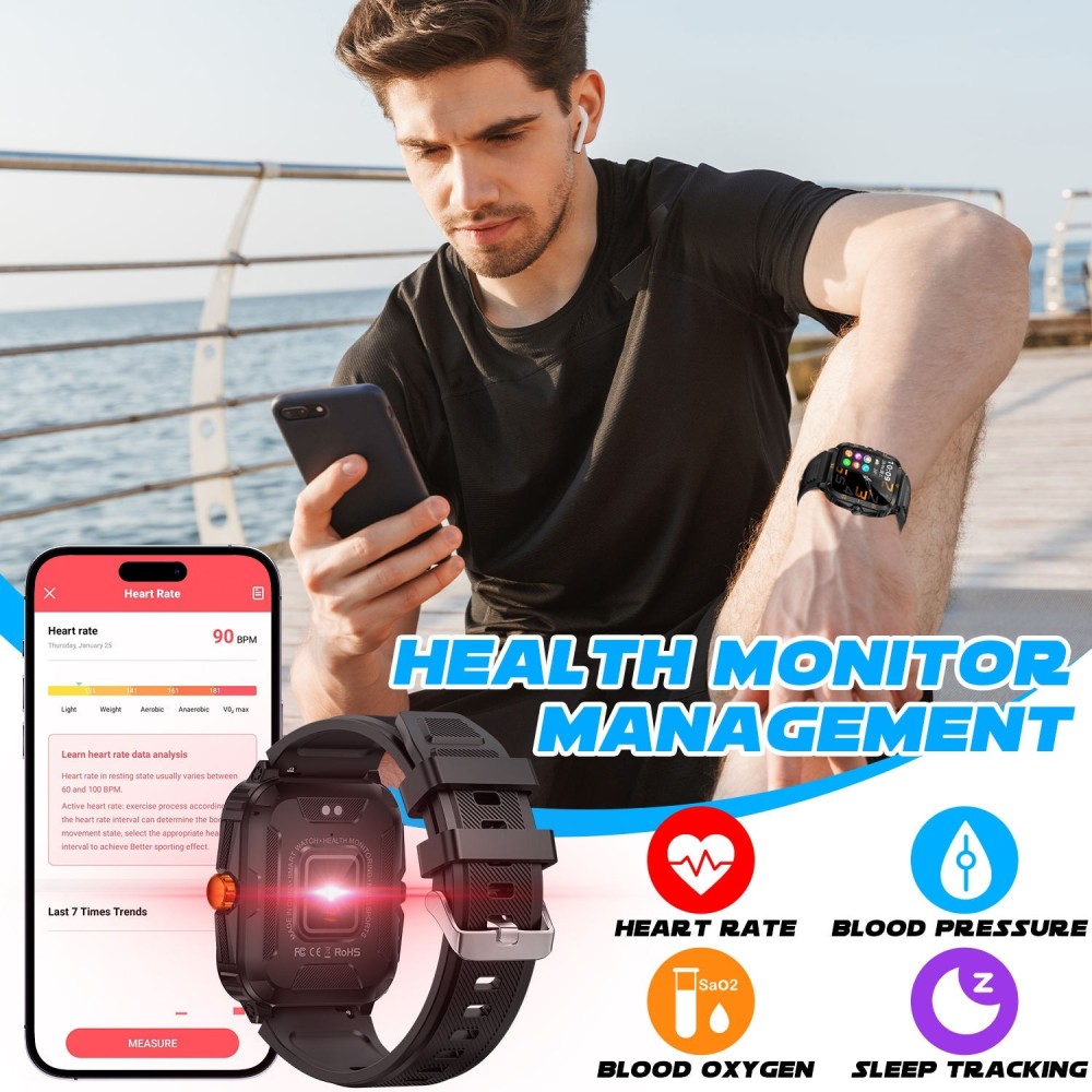 Nouvelle Montre Connectée d'Extérieur V71 Étanche 3ATM Tracker de Fitness Natation Montre Intelligente de Très Haute Qualité