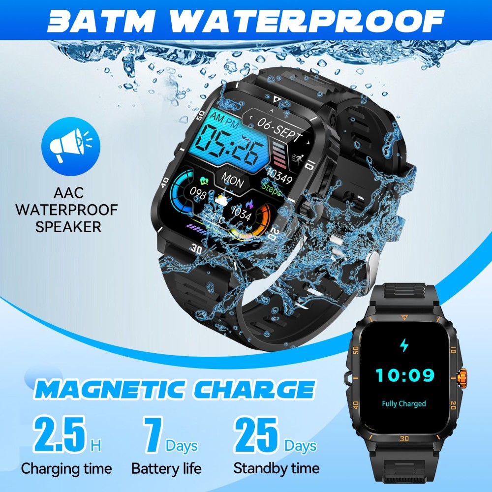 Nouvelle Montre Connectée d'Extérieur V71 Étanche 3ATM Tracker de Fitness Natation Montre Intelligente de Très Haute Qualité